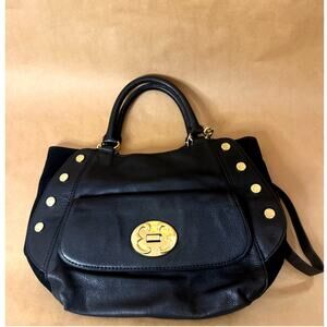 Emma Fox handbag black Soft leather Gold Details